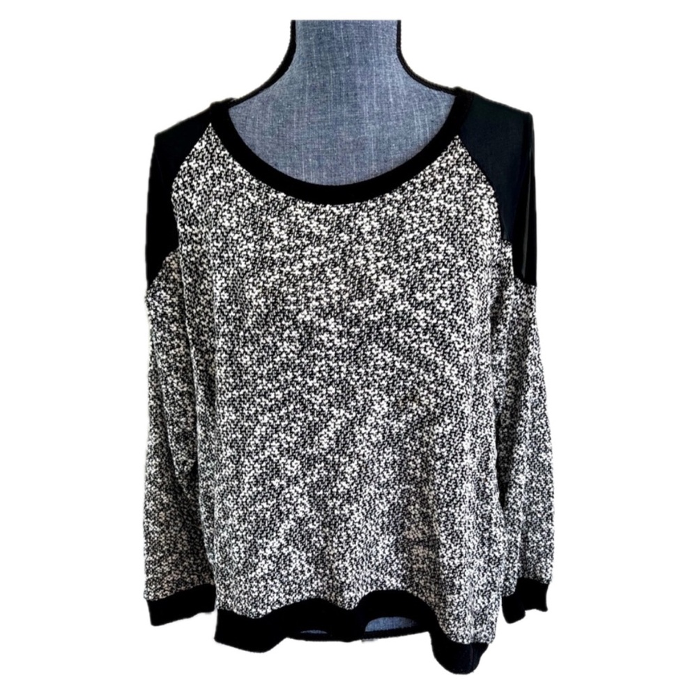 Vintage Havana Black and White Hi/Low Top with Mesh shoulders